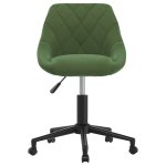 Vidaxl chaise pivotante de salle  manger vert fonc velours