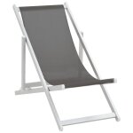 Vidaxl chaises de plage pliables 2 pcs aluminium et textilne gris