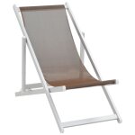 Vidaxl chaises de plage pliables 2 pcs aluminium et textilne marron