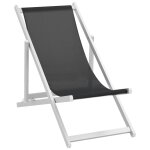 Vidaxl chaises de plage pliables 2 pcs aluminium et textilne noir