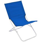 Vidaxl chaises de plage pliables 2 pcs bleu