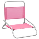 Vidaxl chaises de plage pliables 2 pcs rose tissu