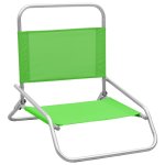 Vidaxl chaises de plage pliables 2 pcs vert tissu