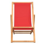 Vidaxl chaise de plage pliable bois de teck solide rouge