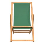 Vidaxl chaise de plage pliable bois de teck solide vert