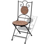 Vidaxl chaises pliables de bistro 2 pcs cramique terre cuite