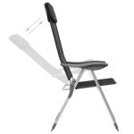 Vidaxl chaises pliables de camping 4 pcs noir aluminium Vidaxl chaises pliables de camping 4 pcs noir aluminium