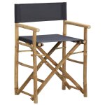 Vidaxl chaises pliables de directeur 2 pcs gris fonc bambou et tissu