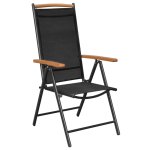 Vidaxl chaises pliables de jardin 2 pcs aluminium et textilne noir