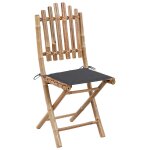Vidaxl chaises pliables de jardin 2 pcs avec coussins bambou