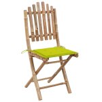 Vidaxl chaises pliables de jardin 2 pcs avec coussins bambou Vidaxl chaises pliables de jardin 2 pcs avec coussins bambou