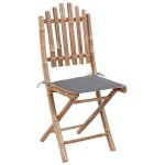 Vidaxl chaises pliables de jardin 2 pcs avec coussins bambou