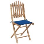 Vidaxl chaises pliables de jardin 2 pcs avec coussins bambou Vidaxl chaises pliables de jardin 2 pcs avec coussins bambou