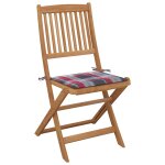 Vidaxl chaises pliables de jardin 2 pcs avec coussins bois d'acacia