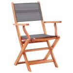 Vidaxl chaises pliables de jardin 4 pcs gris eucalyptus et textilène Vidaxl chaises pliables de jardin 4 pcs gris eucalyptus et textilène