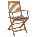 Vidaxl chaises pliables de jardin 6 pcs avec coussins bois d'acacia