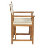 Vidaxl chaise pliable de metteur en scne bois de teck blanc crme