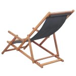 Vidaxl chaise pliable de plage tissu et cadre en bois gris