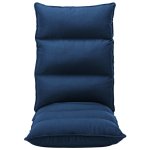 Vidaxl chaise pliable de sol bleu tissu