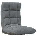 Vidaxl chaise pliable de sol gris clair tissu