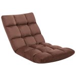 Vidaxl chaise pliable de sol marron microfibre Vidaxl chaise pliable de sol marron microfibre