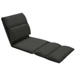Vidaxl chaise pliable de sol noir microfibre