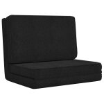 Vidaxl chaise pliable de sol noir tissu