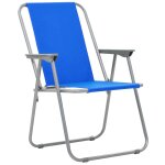 Vidaxl chaise pliante de camping 2 pcs 52 x 59 x 80 cm bleu