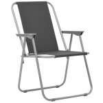 Vidaxl chaise pliante de camping 2 pcs 52 x 59 x 80 cm gris