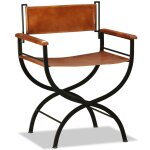 Vidaxl chaise pliante noir et marron cuir vritable