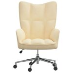 Vidaxl chaise de relaxation blanc cr�me velours