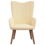 Vidaxl chaise de relaxation blanc crme velours