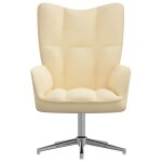 Vidaxl chaise de relaxation blanc cr�me velours
