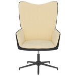 Vidaxl chaise de relaxation blanc crème velours et pvc Vidaxl chaise de relaxation blanc crème velours et pvc