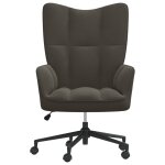 Vidaxl chaise de relaxation gris fonc� velours