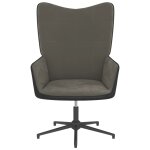Vidaxl chaise de relaxation gris fonc velours et pvc