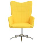 Vidaxl chaise de relaxation jaune moutarde tissu