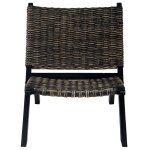 Vidaxl chaise de relaxation noir rotin naturel kubu et bois d'acajou