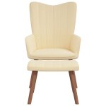 Vidaxl chaise de relaxation avec repose - pied blanc crme velours