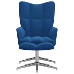 Vidaxl chaise de relaxation avec repose - pied bleu velours