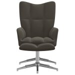 Vidaxl chaise de relaxation avec repose - pied gris fonc� velours