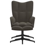 Vidaxl chaise de relaxation avec repose - pied gris fonc� velours