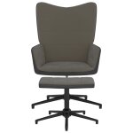 Vidaxl chaise de relaxation avec repose - pied gris foncé velours et pvc Vidaxl chaise de relaxation avec repose - pied gris foncé velours et pvc