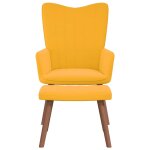 Vidaxl chaise de relaxation avec repose - pied jaune moutarde velours