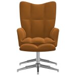 Vidaxl chaise de relaxation avec repose - pied marron velours