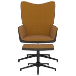 Vidaxl chaise de relaxation avec repose - pied marron velours et pvc