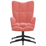 Vidaxl chaise de relaxation avec repose - pied rose velours