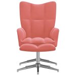 Vidaxl chaise de relaxation avec repose - pied rose velours