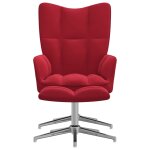 Vidaxl chaise de relaxation avec repose - pied rouge bordeaux velours