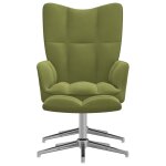Vidaxl chaise de relaxation avec repose - pied vert clair velours